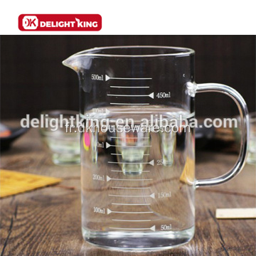 Outils de mesure de tasse à mesurer en verre borosilicaté à haute teneur en 1000 ml